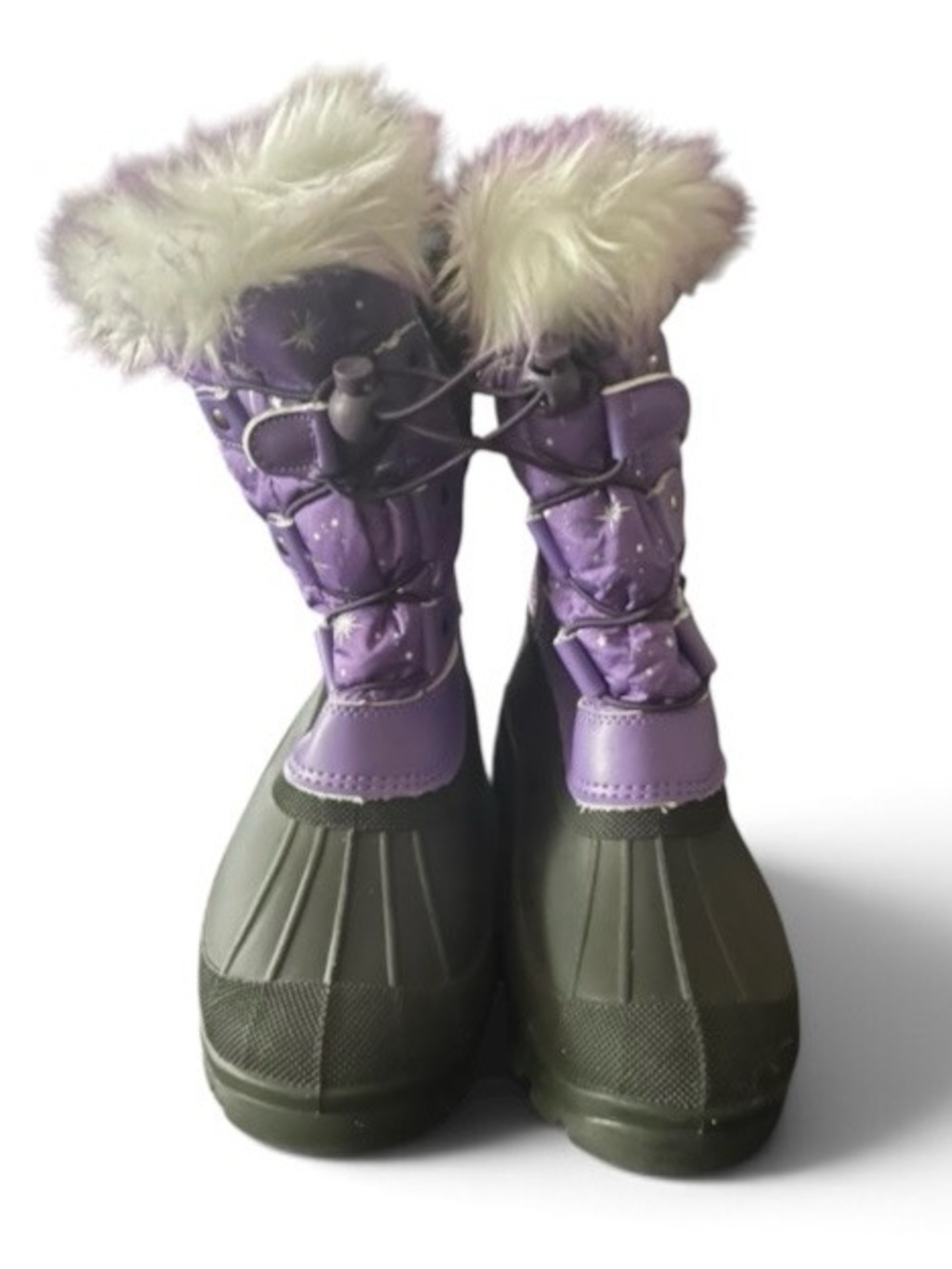 Dream Pairs Purple Winter Snow Boots with Faux Fur Trim